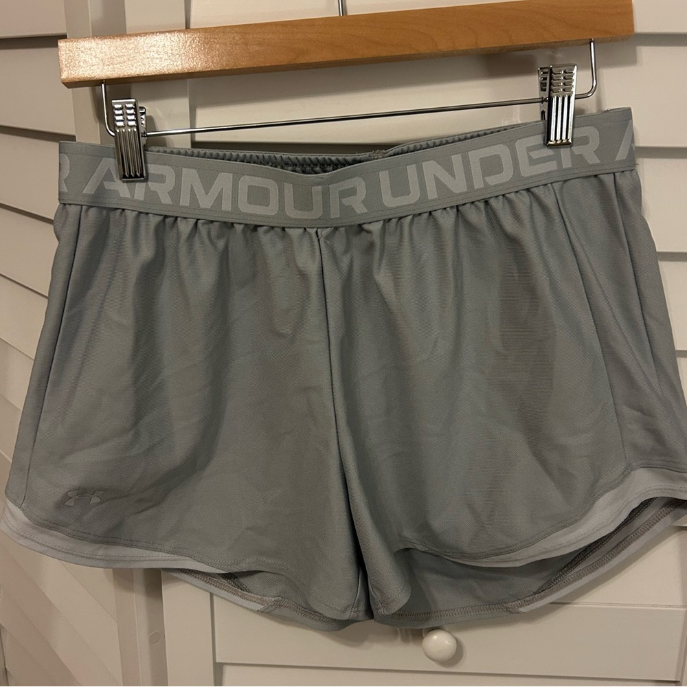 Under Armour Women's Play Up Gray Athletic Shorts